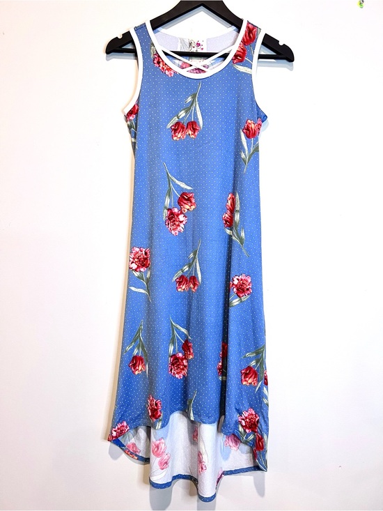 Jenna And Jessie Dresses & Skirts - 5/$20 Jenna & Jesse Floral High Low Midi Dress Blue Red Womens Size 12